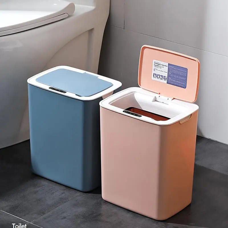

XiaoGui Creative Smart Trash Can Automatic Induction Trash Can Household Living Room Kitchen Bedroom Bathroom Trash Can With Lid
