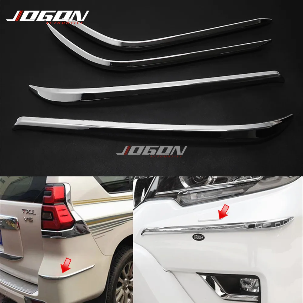 

4pcs Car Front Bumper Side Vent Splitter Vent Flaps Lip Trim For Toyota Land Cruiser Prado Fj150 2018 2019 Car styling