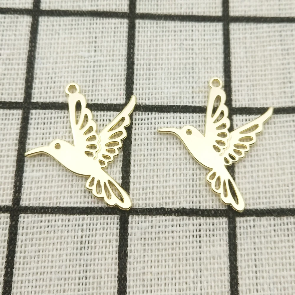 

10pcs hummingbird charm jewelry accessories earring pendant bracelet necklace charms zinc alloy diy finding 22x23mm