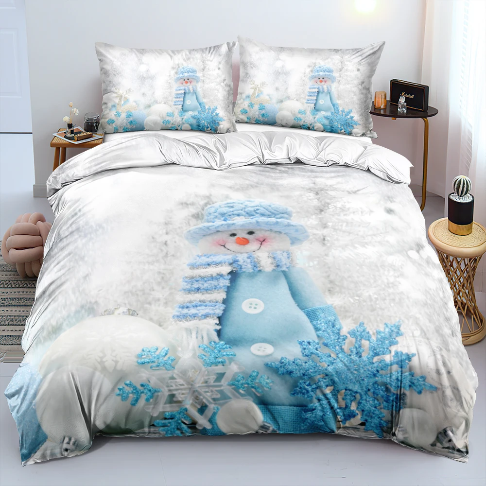 

3D Bed Linen Duvet Cover Sets Comforter Cases and Pillow Covers 210*210 200*200 245*210cm Design Lovely Snowman Bedding Sets