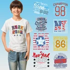 Летние цифры, буквы, термопечать, термонаклейки, дешевые наклейки на ткань, сделай сам, Аппликации, стикеры для глажки