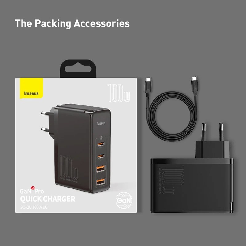 Устройство быстрой зарядки Baseus USB Type-C 100 Вт QC 3 0 PD для iPhone 12 Pro Max 8 Macbook Xiaomi |