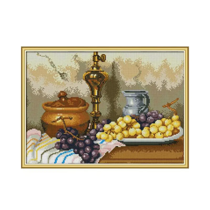 Набор для вышивки крестиком из винограда и глины квадратная круглая вышивка