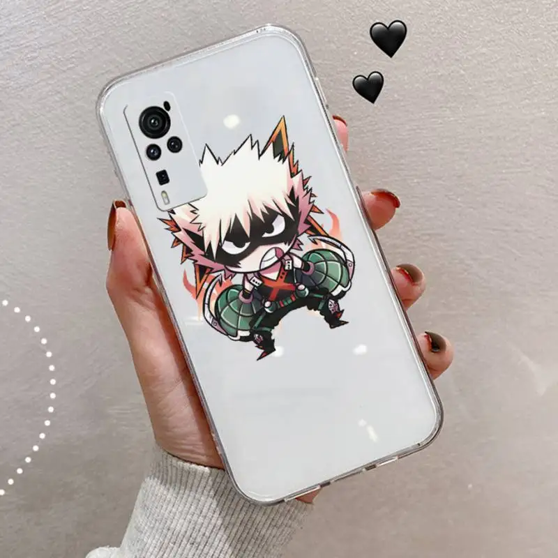 

Boku No Hero Academia anime Phone Case Transparent for vivo X 50 60 30 21 27 20 7 9 i s pro plus protective shell cover funda