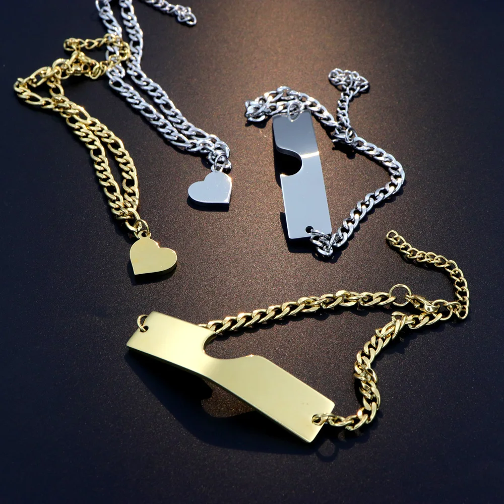 Браслет из нержавеющей стали для мужчин и женщин регулируемая Цепочка с