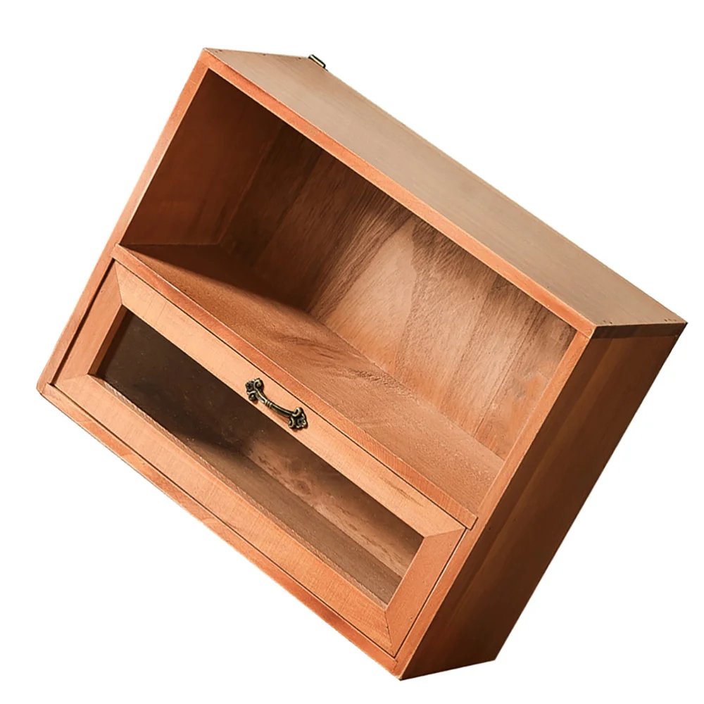 

1Pc Retro Wooden Desktop Organizer Durable Jewelry Organizer with Drawer