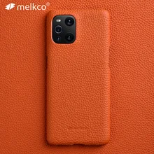 Melkco Premium Genuine Leather Case for OPPO Find X3 Pro Luxury Fashion Business High-end Natural Cowhide Phone Case Back Cover