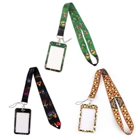 jf865 cartoon game lanyard high quality card cover id badge case bank credit card student business card badge holder accessories