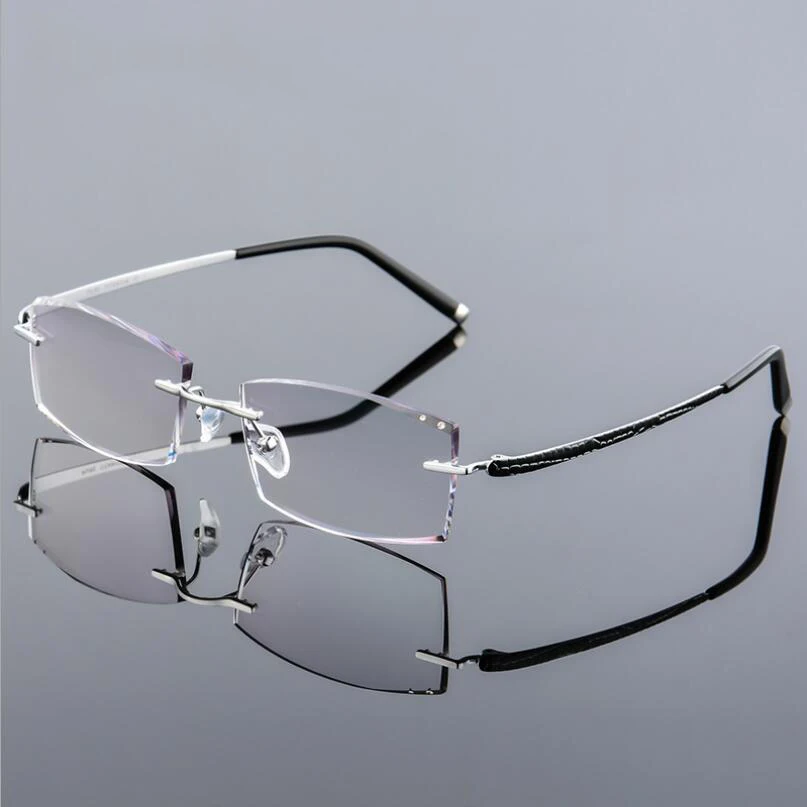 (Без линз в оправе) мужские очки из чистого β титана с алмазной обрезкой режущие