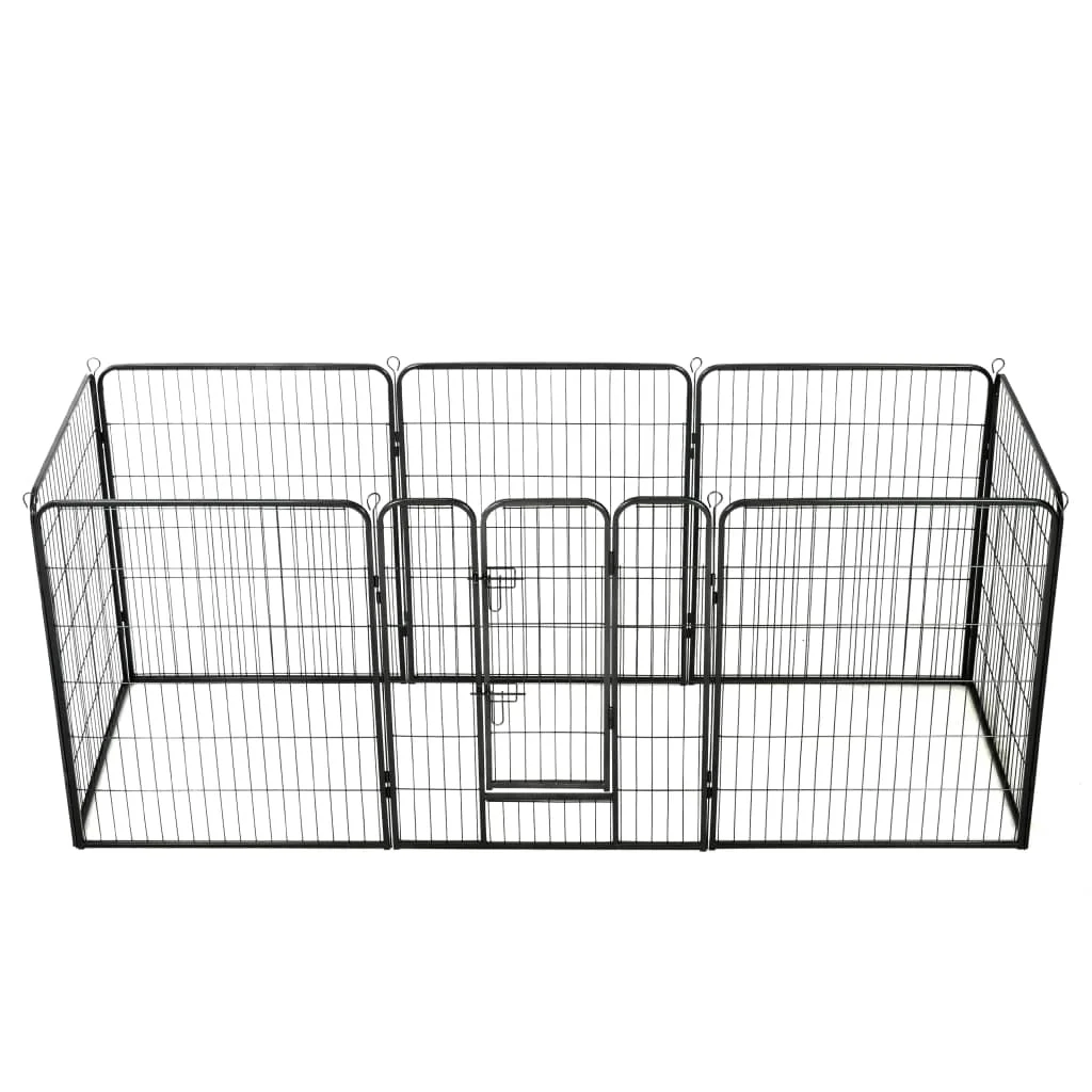 

Dog Playpen 8 Panels Steel 31.5"x39.4" Black