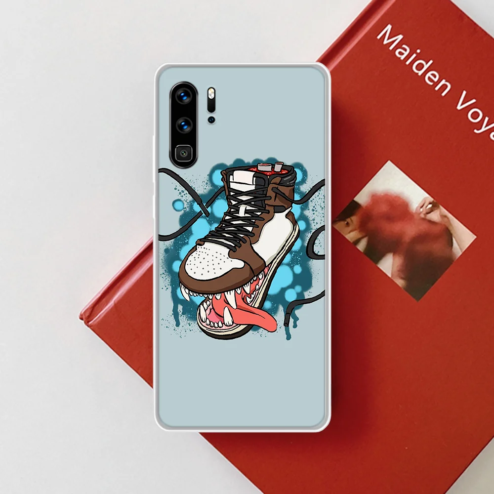 

Fashion Shoe Trend Brand Phone Case Hull For HUAWEI P 8 9 10 20 30 40 Smart Lite 2017 19 Pro Z transparent Shell Fashion Back