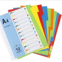 a4 planner divider 11 holes 12 dividers colorful paper cardboard index card for loose leaf paper file folder dividers12 sets