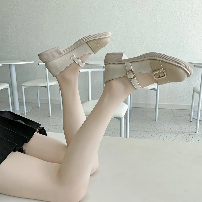 

Women's Shoes Low Single Shoes Women's summer 2021 new square toe non-slip fashion all-match British vintage Mary Jane shoes