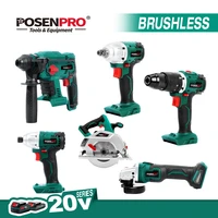 posenpro brushless 20v cordless drill driver electric rotary hammer electric impact wrench no battery cordless bare tools