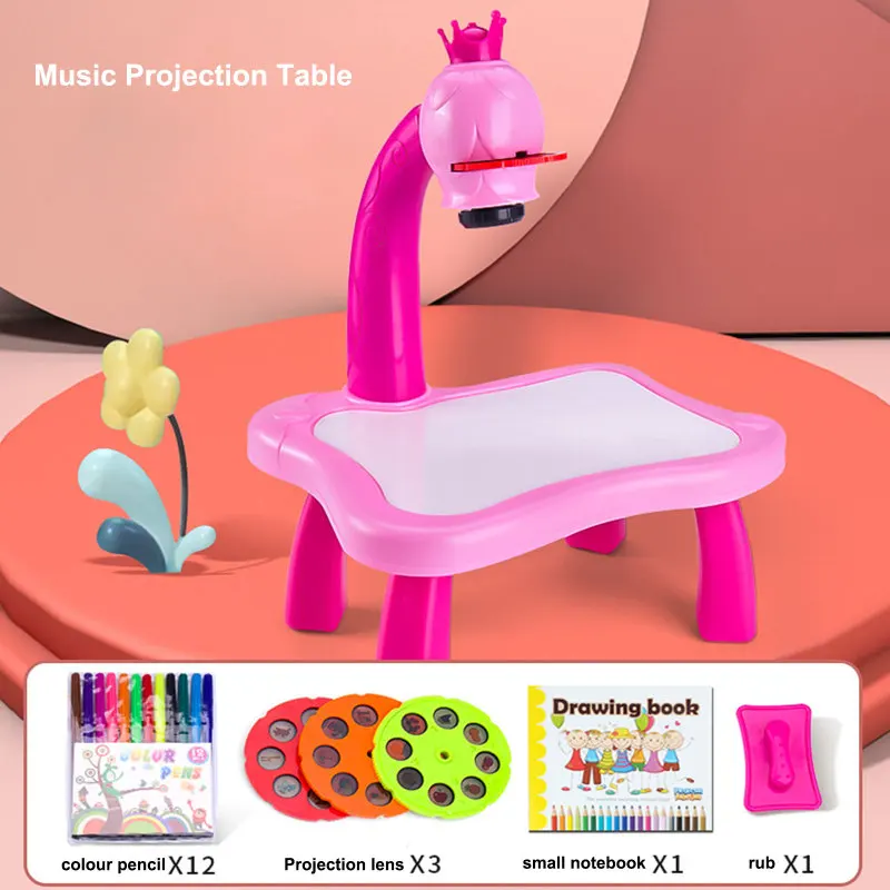 

Children Led Projector Art Drawing Table Toys Kids Painting Board Desk Arts and Crafts Projection Educational Learning Toy