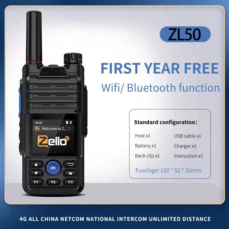 fast shipping ruyage zl50 zello walkie talkie handy long range 4g gps wifi blue tooth mobile ham radio two way radio100km free global shipping
