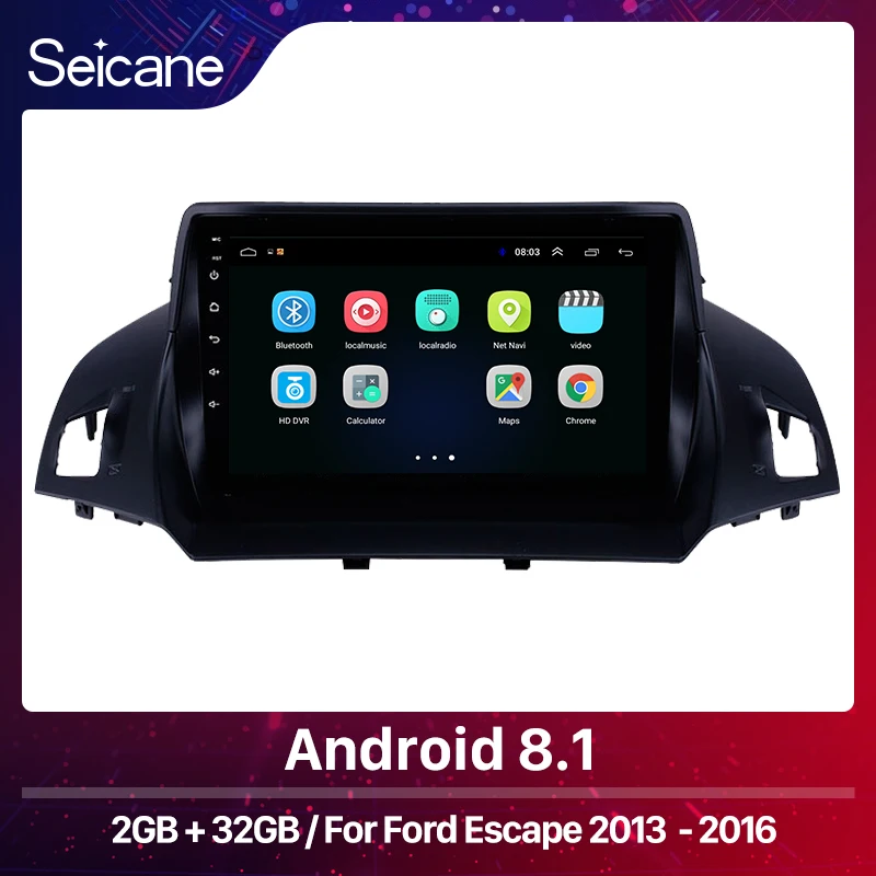 Seicane 2 Гб ОЗУ 32 ПЗУ Android 9 1 Автомобильный GPS мультимедийный плеер радио для Ford Escape 2013