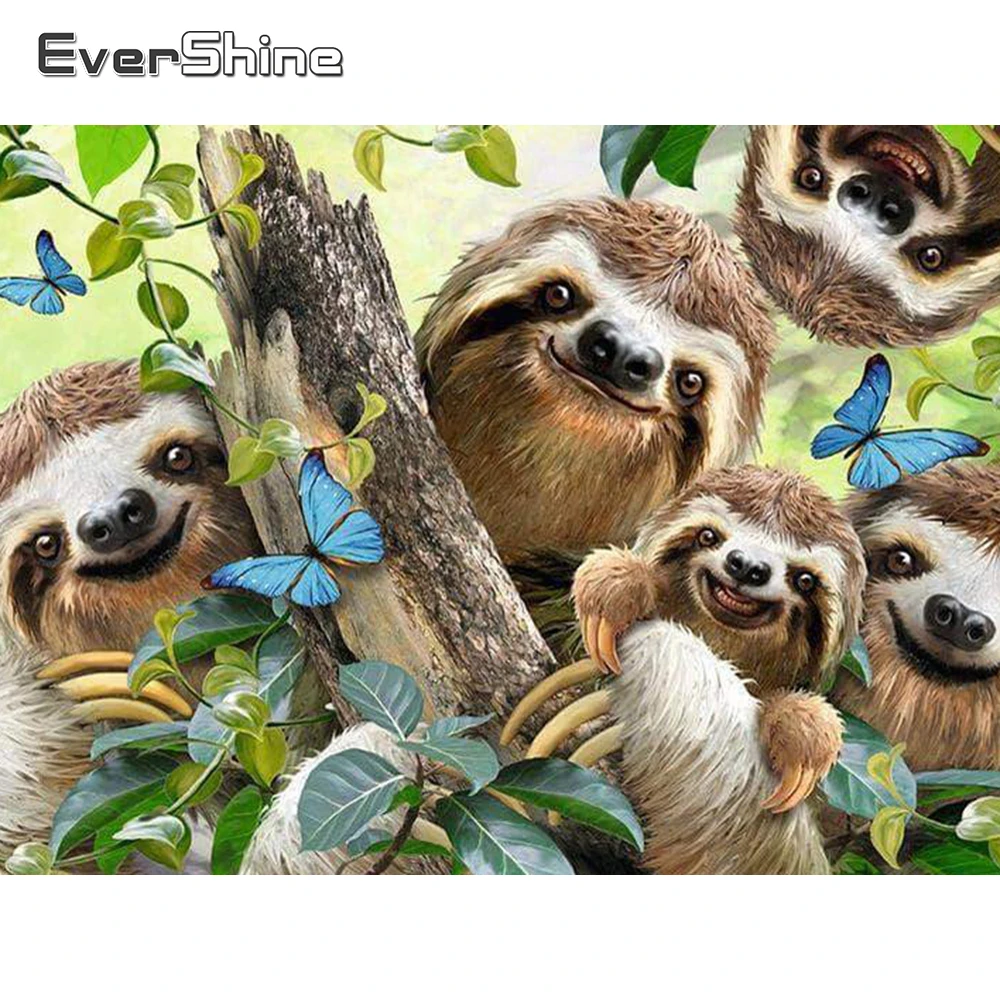 Evershine Алмазная вышивка Ленивец полная квадратная алмазная живопись Набор для