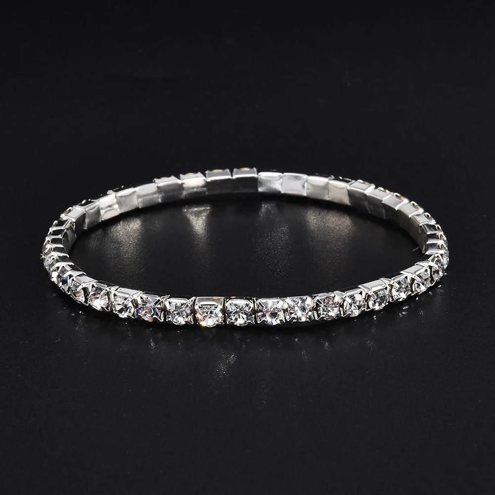 style 1 Высокое качество, модный женский эластичный блестящий браслет с кристаллами для девочек, вечерние, свадебные браслеты, подарок, 5 стилей - Окраска металла: style 1