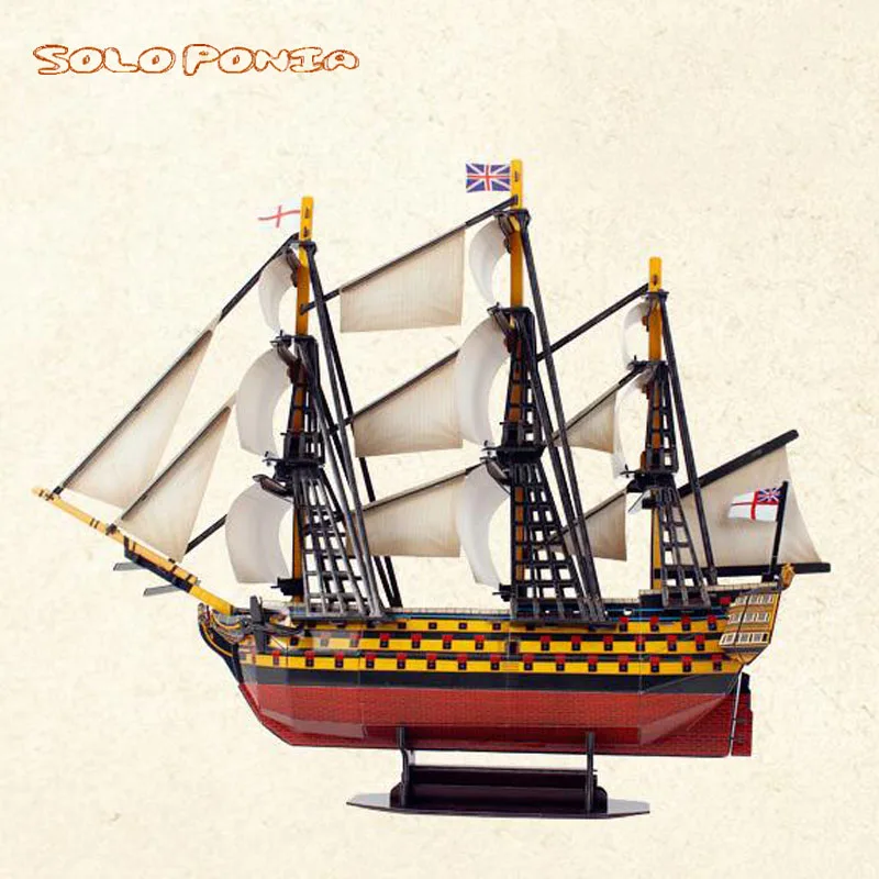 57 см британская королевская победа ручная работа 3D бумажная модель парусника в