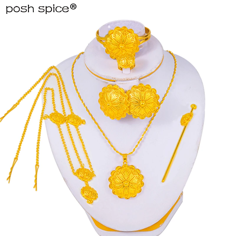 Комплект из колье и серёг с цепочкой для волос|Ювелирные наборы| |