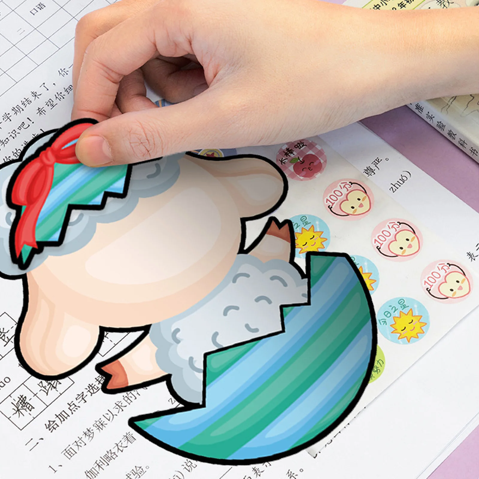 Пасхальные наклейки сделай сам 24 листа зайчик Цыпленок ягненок для детей малыши