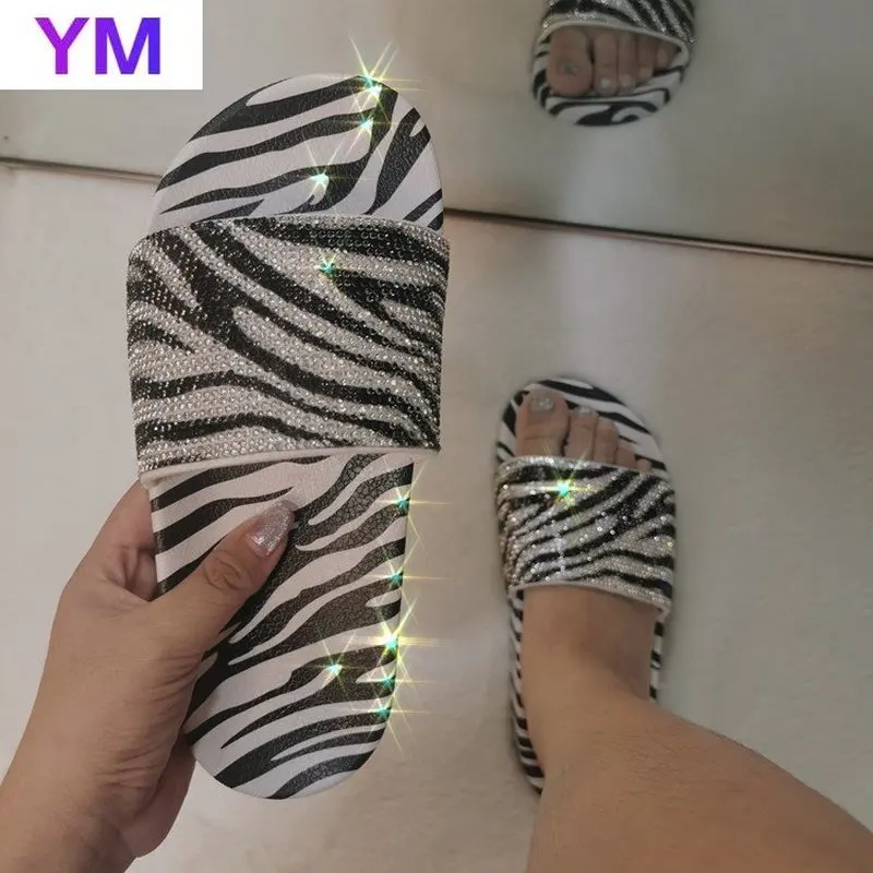 

Шлепанцы женские со стразами, сланцы, пляжные сандалии, без застежки, повседневная обувь с кристаллами, шикарные, лето