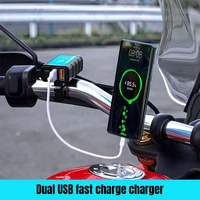 car dual usb charger for iphone waterproof sae power supply socket fast charging adapter for motorcycles suv boat with cable