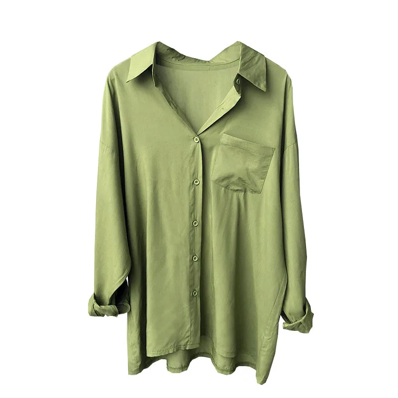 

Women Tops Spring 2020 New Women's Korean Version of Wash Cotton Lapel Casual Shirt Long Sleeve Bottoming Coat Casual Blouse