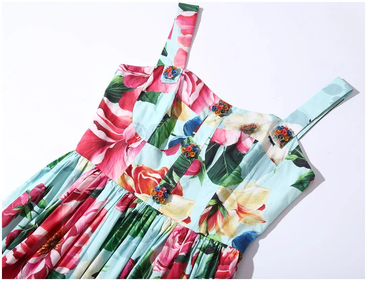 Дизайнерское Модное Новое Цветочное платье миди с пуговицами Tingfly длинное летнее