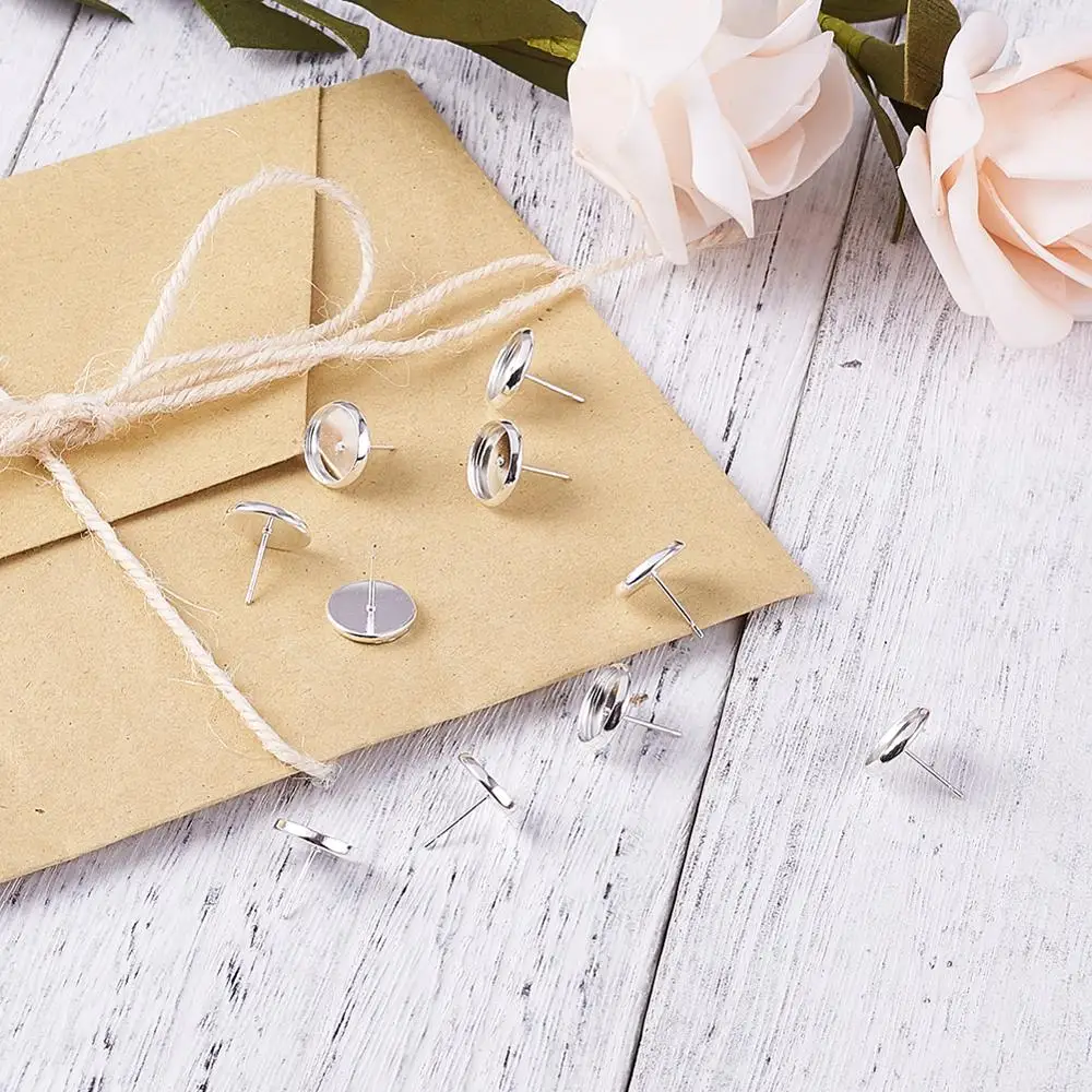 20 шт. латунные серьги-гвоздики с кабошонами наборы для самостоятельного