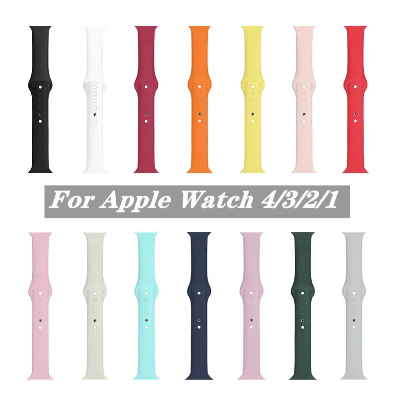 Мягкий силиконовый 44 40 мм ремешок для наручных часов Apple Watch версии 4 замена