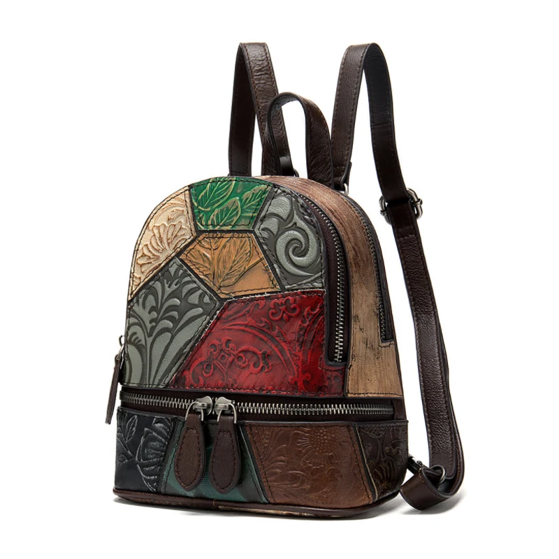 Женский школьный рюкзак MAHEU модный мини из натуральной воловьей кожи в стиле