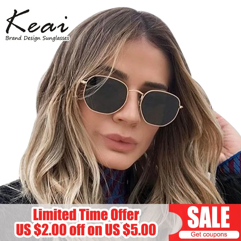 Солнцезащитные очки женские поляризационные круглые шестиугольные брендовые