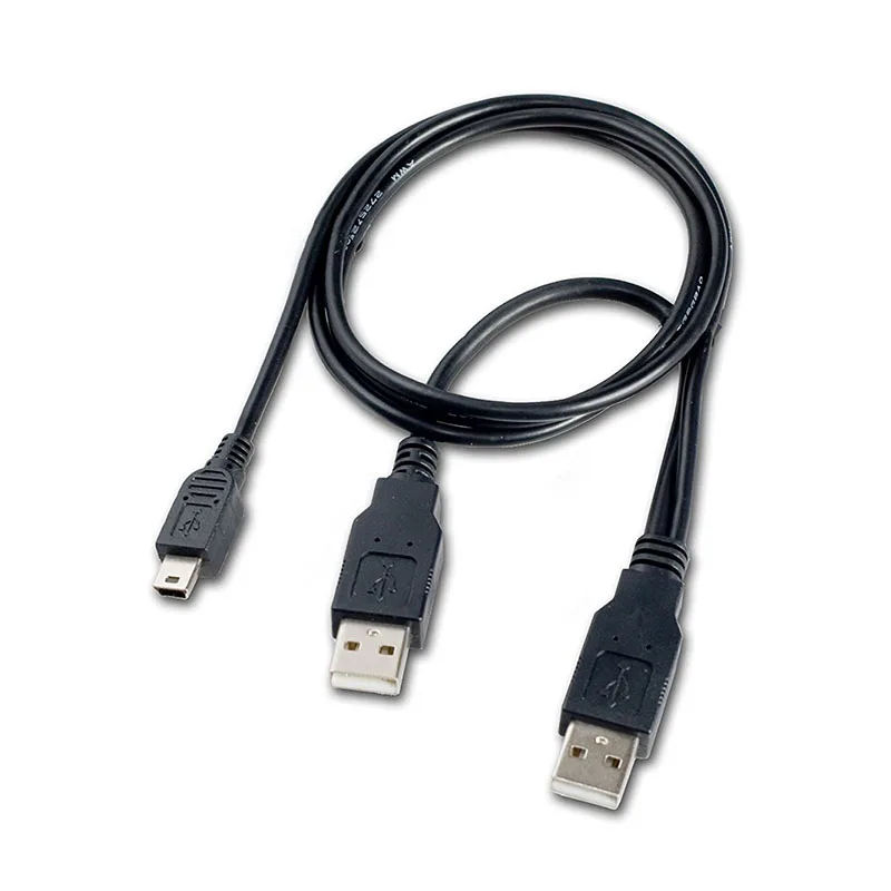 

Dual USB 2.0 Type A to USB Mini 5-Pin Type B x1 Y Data & Power Cable NC99