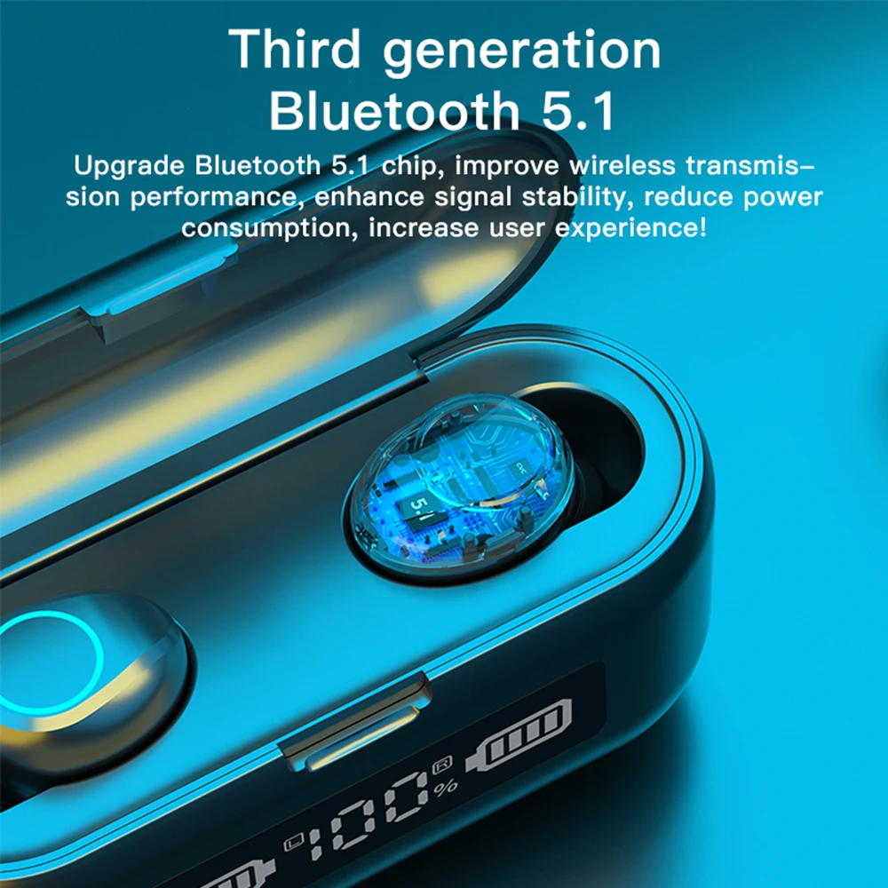 2000 мА/ч наушники вкладыши TWS Bluetooth 5 0 Eaphones с зарядный чехол Беспроводной IPX7