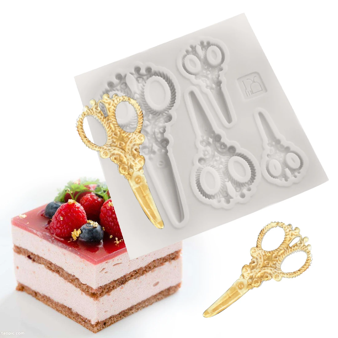 Форма для выпечки 1 шт. силиконовая форма помадки торта в форме ножниц