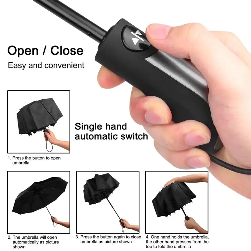 Автоматический складной зонт с десятью Костями для женщин и мужчин роскошный