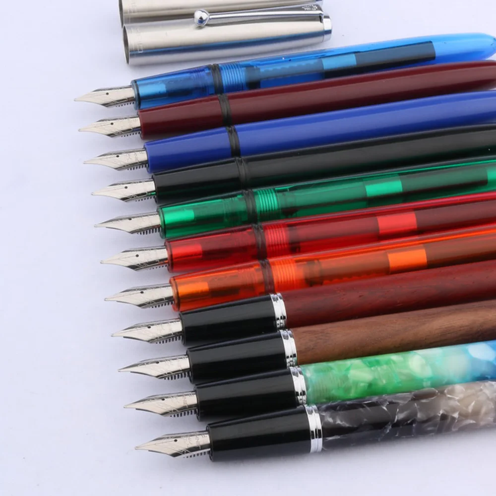 Фото Jinhao 51-A Классическая перьевая ручка из нержавеющей стали пластиковые прозрачные акриловые канцелярские принадлежности студенческие офисн... №5