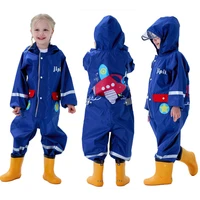 80 130cm waterproof raincoat for children kids baby rain coat poncho boys girls primary school siamese outdoor playing raingear
