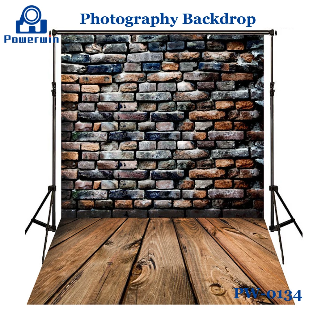 Фотофон Powerwin виниловый 80x125 см 150x210 180x250 деревянная стена пол кирпичи Свадебный на