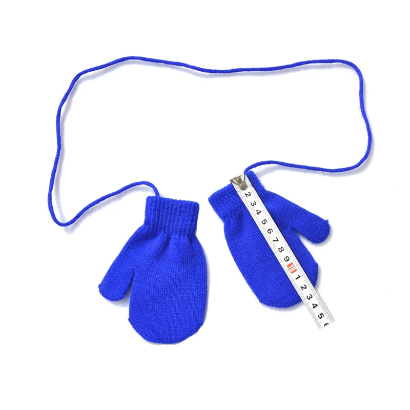 Guantes de invierno para ni&ntilde;os, manoplas suaves de punto para cuello colgante, para ni&ntilde;os de 1 a 4 a&ntilde;os, de Color s&oacute;lido-5