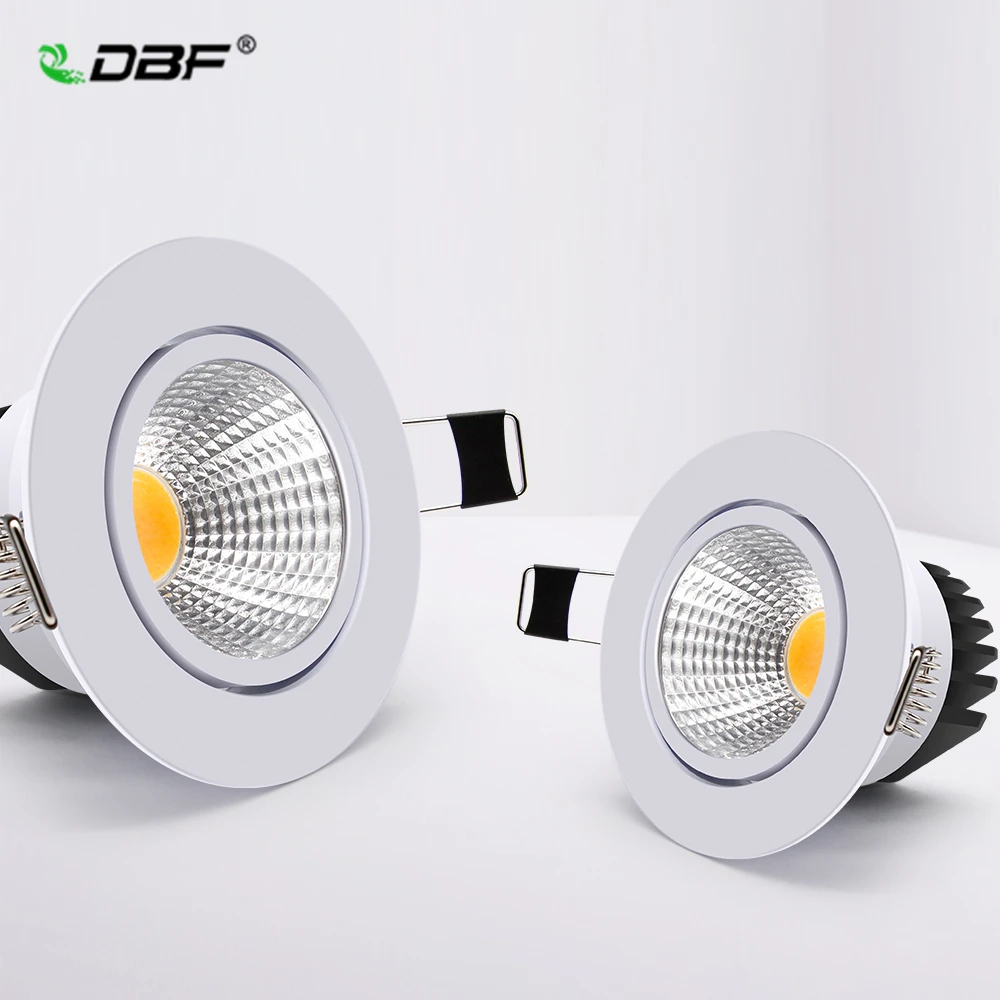 

[DBF]Super Bright Recessed LED Dimmable Downlight COB 5W 7W 10W 12W 3000K LED Ceiling Spot Light LED Ceiling Lamp AC 110V 220V