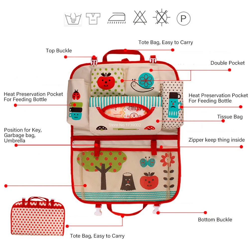 Мультяшная Детская сумка для пеленки мамы органайзер автокресла с