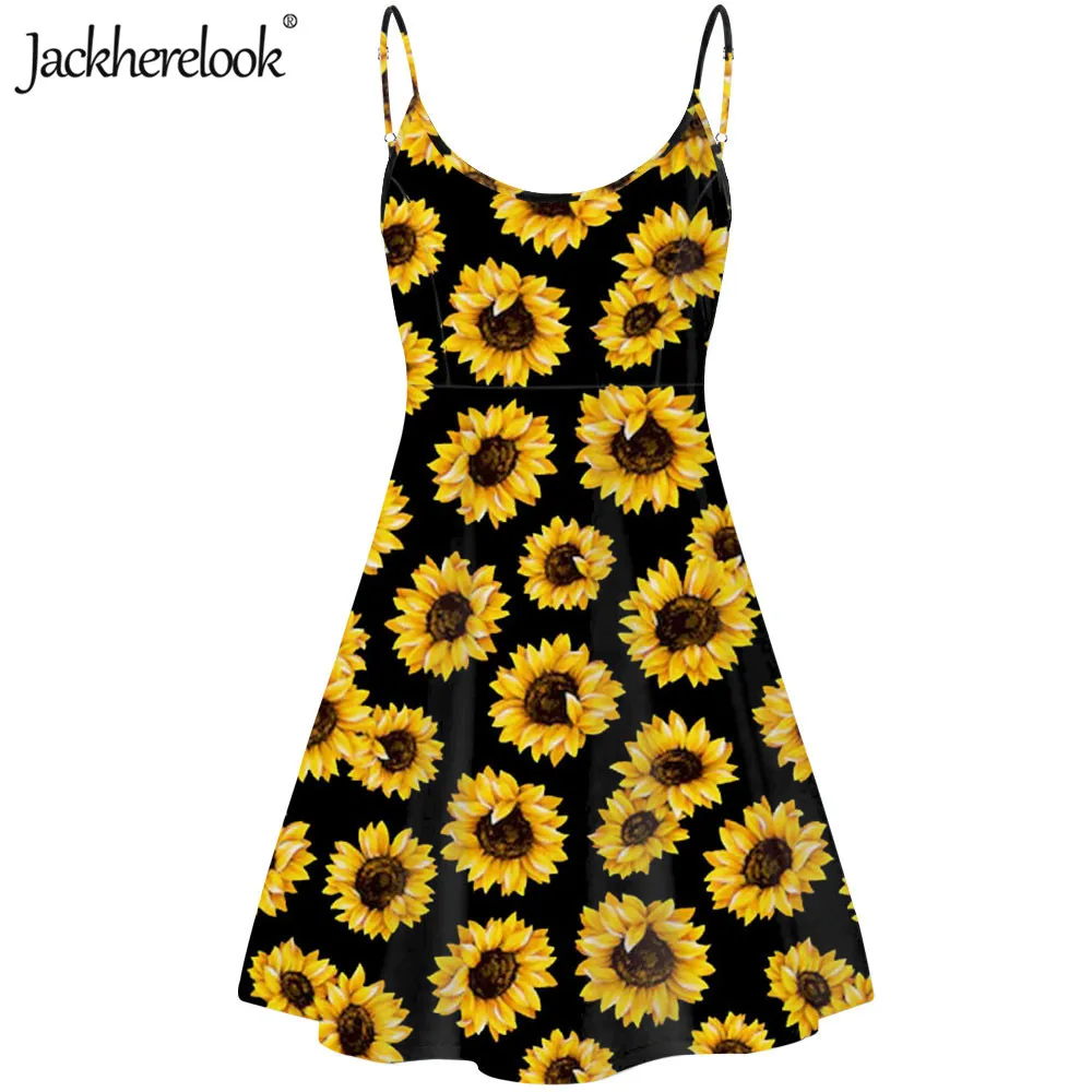 Jackherelook желтый цветочный принт роскошные женские подсолнухи брендовый дизайн