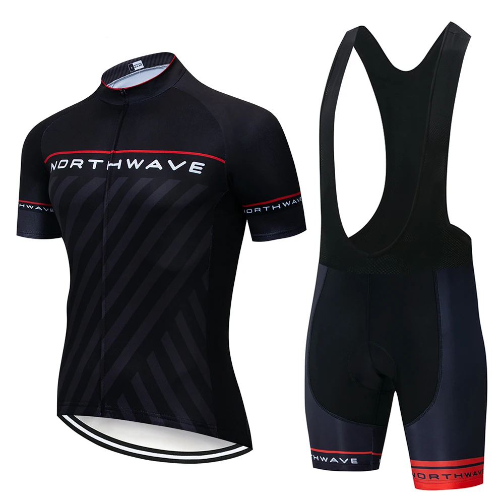 NW 2019 NORTHWAVE verano hombres ciclismo Jersey manga corta conjunto transpirable babero pantalones cortos ropa de bicicleta | Спорт и