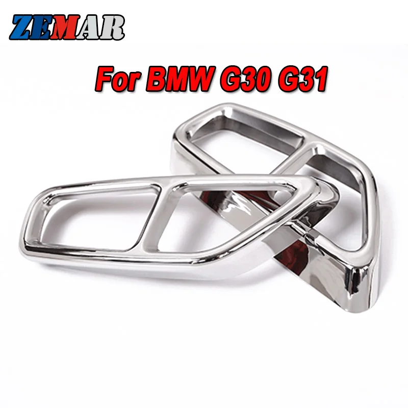 

2 шт., накладки на глушитель выхлопной трубы для BMW G30 G31 5 Series 2017 2018 2019 2020