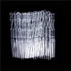 50 шт одноразовые палочки для барбекю 10,5 см прозрачные вилки для дома Обеденный пластиковый пищевой торт фрукт вилка палочки шампур набор для вечерние