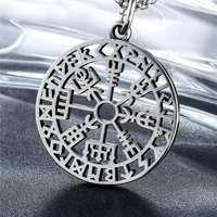 vintage hollow design viking vegvisir compass necklace pendant nordic stainless steel vegvisir pendant scandinavian nordic gift