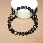 Роскошные золотые обсидиановые браслеты для женщин, черные браслеты из натурального камня и бусин для Мужчин, Ювелирные изделия для йоги, аксессуары для рук, подарочные браслеты